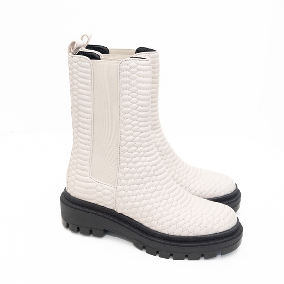 Bruno Premi - Quilted Leather Chelsea Boots Cream Size 41 - Picture 1 of 14
